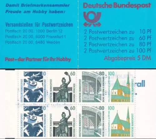 DEUTSCHLAND 1989 Mi-Nr. MH 26 Markenheft/booklet ** MNH