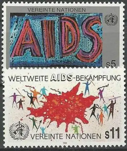 UNO WIEN 1990 Mi-Nr. 100/01 ** MNH