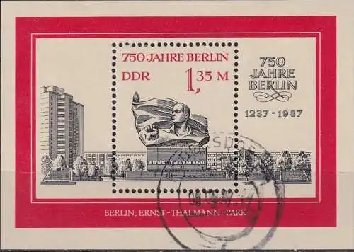 DDR 1987 Mi-Nr. Block 89 o used - aus Abo