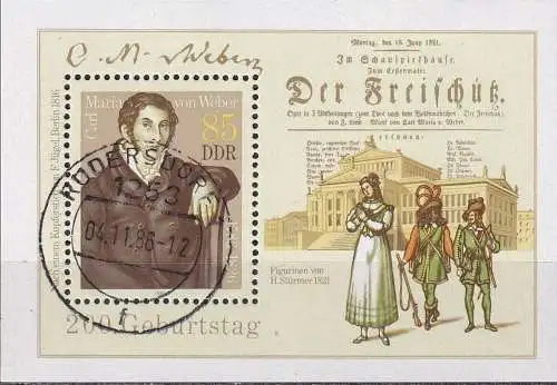 DDR 1986 Mi-Nr. Block 86 o used - aus Abo