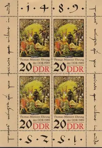 DDR 1989 Mi-Nr. 3271 Kleinbogen o used - aus Abo