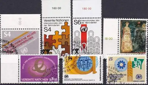 UNO WIEN 1981 Mi-Nr. 16-22 kompletter Jahrgang/complete year set o used - aus Abo