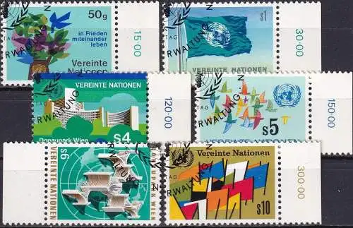 UNO WIEN 1979 Mi-Nr. 1-6 kompletter Jahrgang/complete year set o used - aus Abo