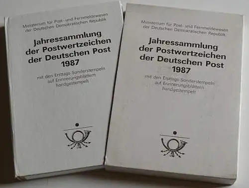 DDR 1987 JAHRESSAMMLUNG mit allen Marken mit Ersttags-Sonderstempel Jahrbuch/year book