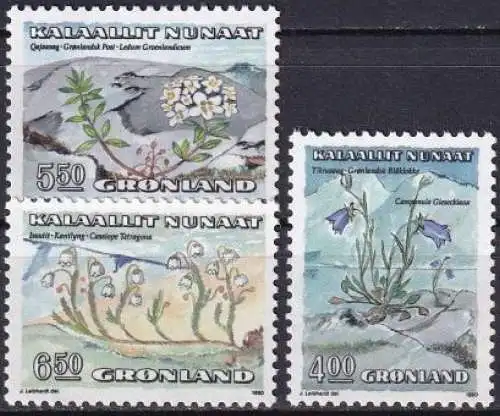 GRÖNLAND 1990 Mi-Nr. 205/07 ** MNH