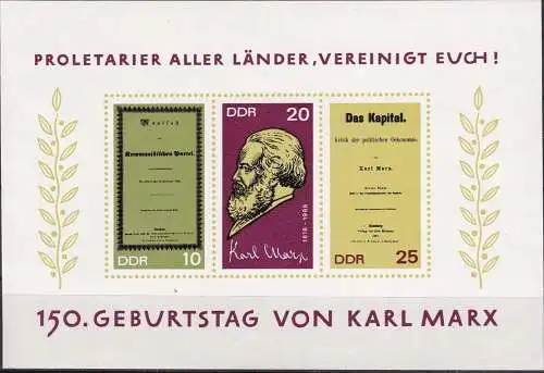 DDR 1968 Mi-Nr. Block 27 ** MNH