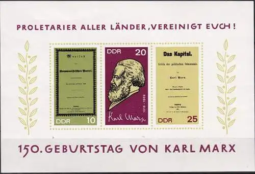 DDR 1968 Mi-Nr. Block 27 ** MNH