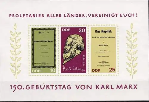 DDR 1968 Mi-Nr. Block 27 ** MNH