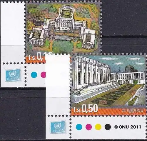 UNO GENF 2011 Mi-Nr. 741/42 Eckrand ** MNH