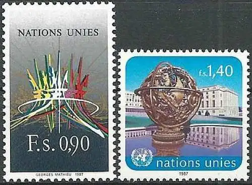 UNO GENF 1987 Mi-Nr. 152/53 ** MNH