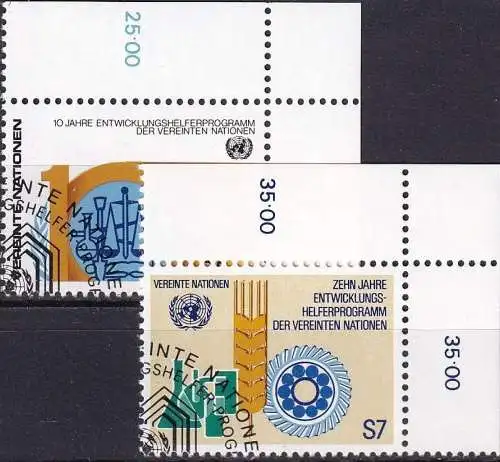 UNO WIEN 1981 Mi-Nr. 21/22 Eckrand o used - aus Abo