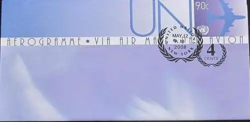 UNO NEW YORK 2008 Mi-Nr. LF 22 Ganzsache Luftpostfaltbrief gestempelt EST