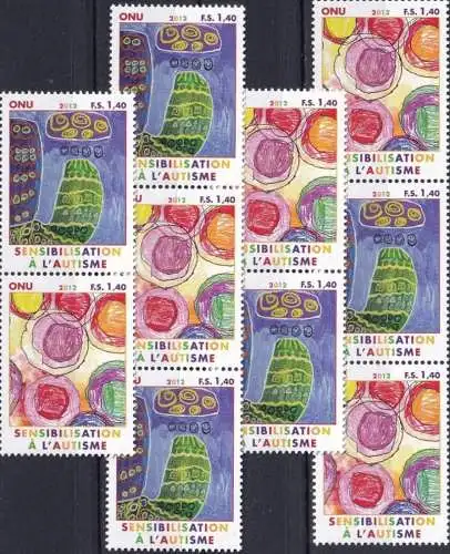 UNO GENF 2012 Mi-Nr. 788/89 - 4 verschiedene senkrechte Zusammendruck ** MNH