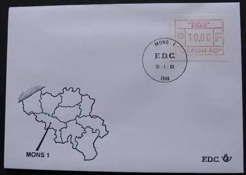 BELGIEN 1983 Mi-Nr. ATM 1 P3007-3056 Automatenmarken-FDC