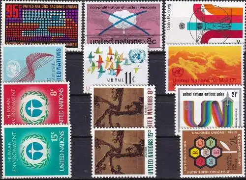 UNO NEW YORK 1972 Mi-Nr. 242-53 kompletter Jahrgang/complete year set ** MNH