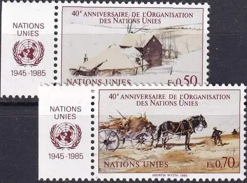 UNO GENF 1985 MI-NR. 133/34 A ** MNH