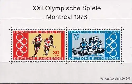 DEUTSCHLAND 1976 Mi-Nr. Block 12 ** MNH