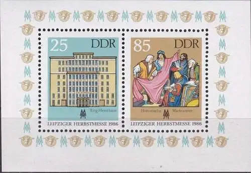 DDR 1986 Mi-Nr. Block 85 ** MNH