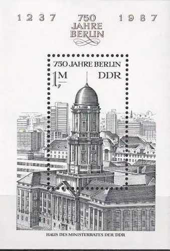 DDR 1986 Mi-Nr. Block 84 ** MNH