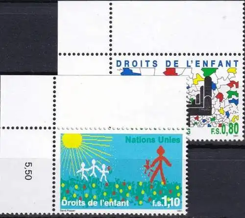 UNO GENF 1991 Mi-Nr. 202/03 ** MNH
