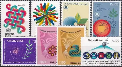 UNO GENF 1982 Mi-Nr. 103-110 kompletter Jahrgang/complete year set ** MNH