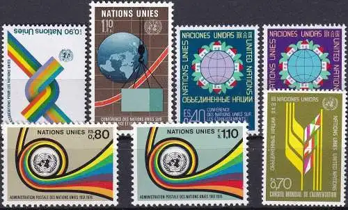 UNO GENF 1976 Mi-Nr. 56-62 kompletter Jahrgang/complete year set ** MNH