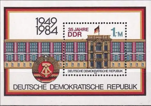 DDR 1984 Mi-Nr. Block 77 ** MNH