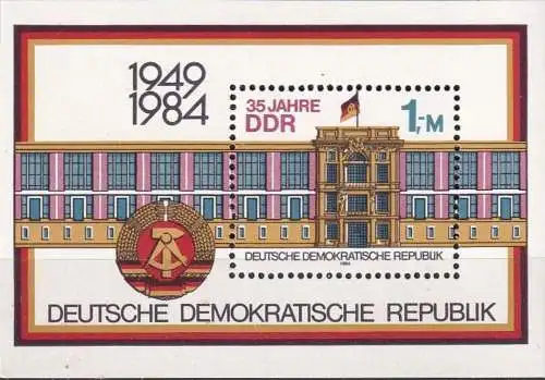 DDR 1984 Mi-Nr. Block 77 ** MNH