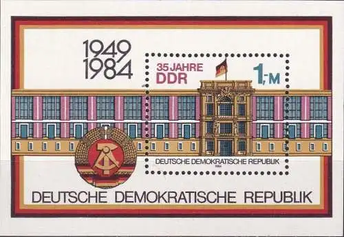 DDR 1984 Mi-Nr. Block 77 ** MNH