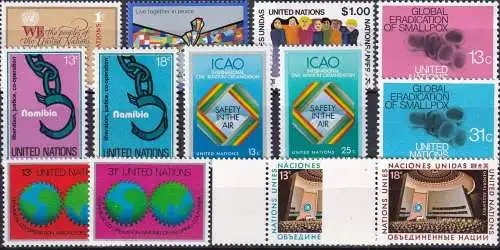 UNO NEW YORK 1978 Mi-Nr. 315-27 kompletter Jahrgang/complete year set ** MNH