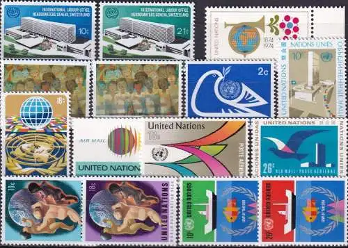 UNO NEW YORK 1974 Mi-Nr. 264-78 kompletter Jahrgang/complete year set ** MNH