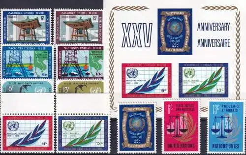 UNO NEW YORK 1970 Mi-Nr. 220-30 kompletter Jahrgang/complete year set ** MNH