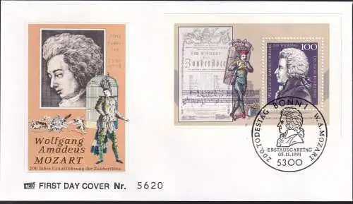 DEUTSCHLAND 1991 Mi-Nr. Block 26 FDC