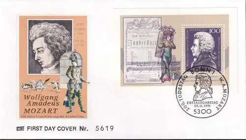 DEUTSCHLAND 1991 Mi-Nr. Block 26 FDC