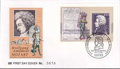 DEUTSCHLAND 1991 Mi-Nr. Block 26 FDC