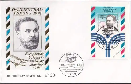 DEUTSCHLAND 1991 Mi-Nr. Block 24 FDC