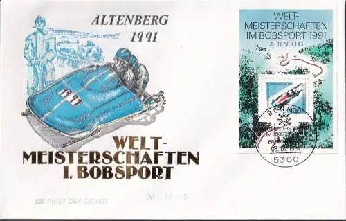 DEUTSCHLAND 1991 Mi-Nr. Block 23 FDC