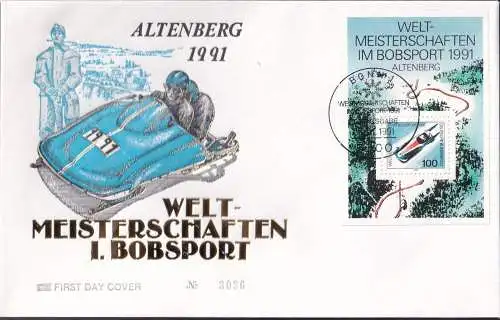 DEUTSCHLAND 1991 Mi-Nr. Block 23 FDC