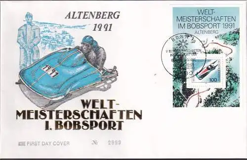 DEUTSCHLAND 1991 Mi-Nr. Block 23 FDC