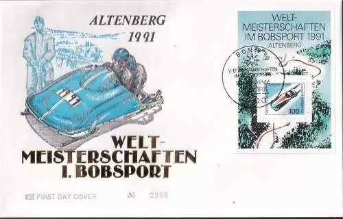 DEUTSCHLAND 1991 Mi-Nr. Block 23 FDC