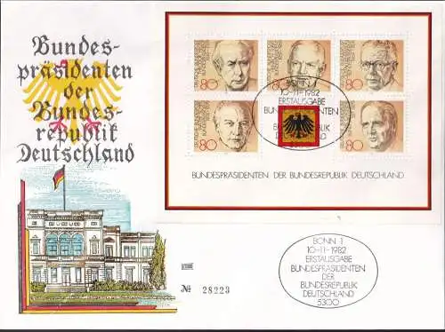 DEUTSCHLAND 1982 Mi-Nr. Block 18 FDC