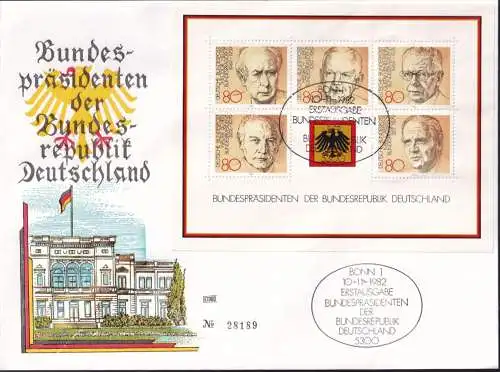 DEUTSCHLAND 1982 Mi-Nr. Block 18 FDC