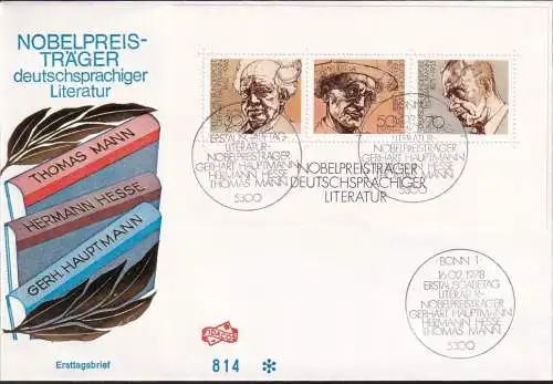 DEUTSCHLAND 1978 Mi-Nr. Block 16 FDC