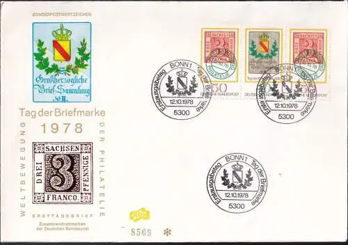 DEUTSCHLAND 1978 Mi-Nr. 980/81 3er Streifen FDC