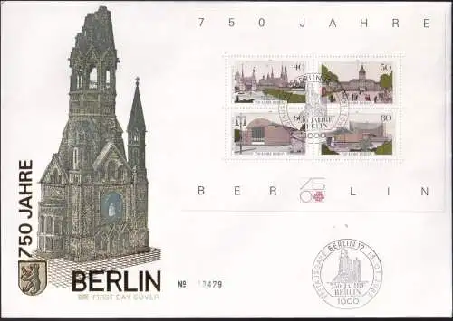 BERLIN 1987 Mi-Nr. Block 8 FDC