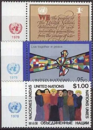 UNO NEW YORK 1978 Mi-Nr. 315/17 ** MNH