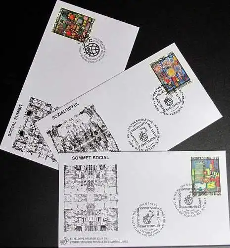 UNO NEW YORK - WIEN - GENF 1995 Sozialgipfel 3 FDC