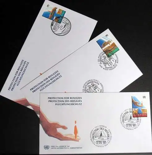 UNO NEW YORK - WIEN - GENF 1994 Flüchtlingsschutz 3 FDC