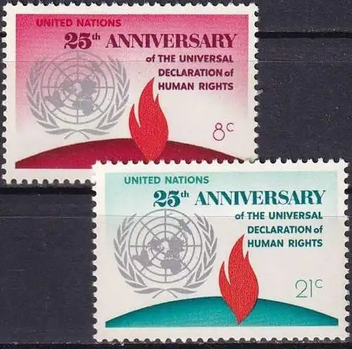 UNO NEW YORK 1973 Mi-Nr. 262/63 ** MNH