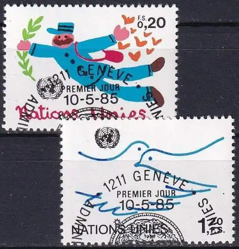 UNO GENF 1985 Mi-Nr. 131/32 o used - aus Abo